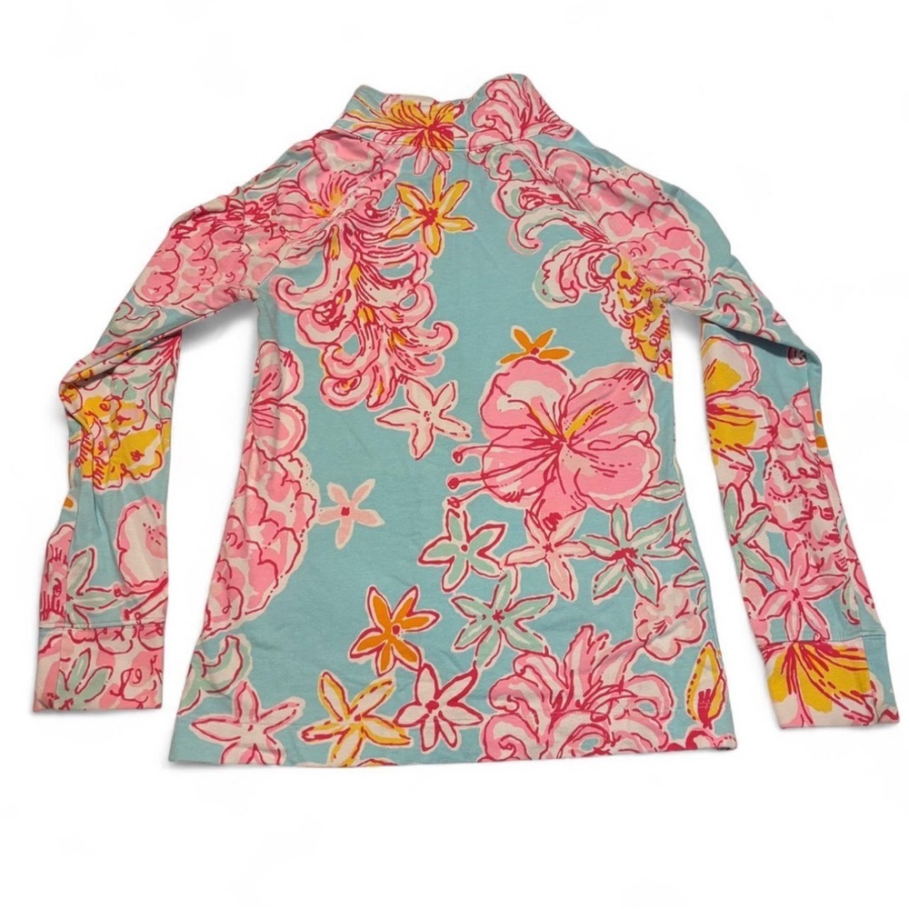 Lilly Pulitzer Skipper Popover Sweatshirt XS Floral Half Zip Pullover Preppy - Picture 3 of 5